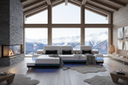 Celsius Mini Modern Leather Sectional - Mountain Chalet