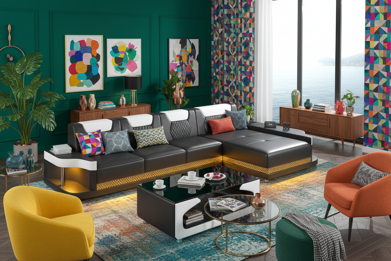NEXA Compact Sectional - Jewel Tones