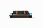 Steffi Leather Sofa Set - 3-seat sofa with LED lights and short shadow