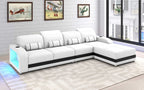 Ronan Modern Sectional with LED, White. Jubilee Furniture