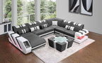 Neptune Modern Leather Sectional with LED Light