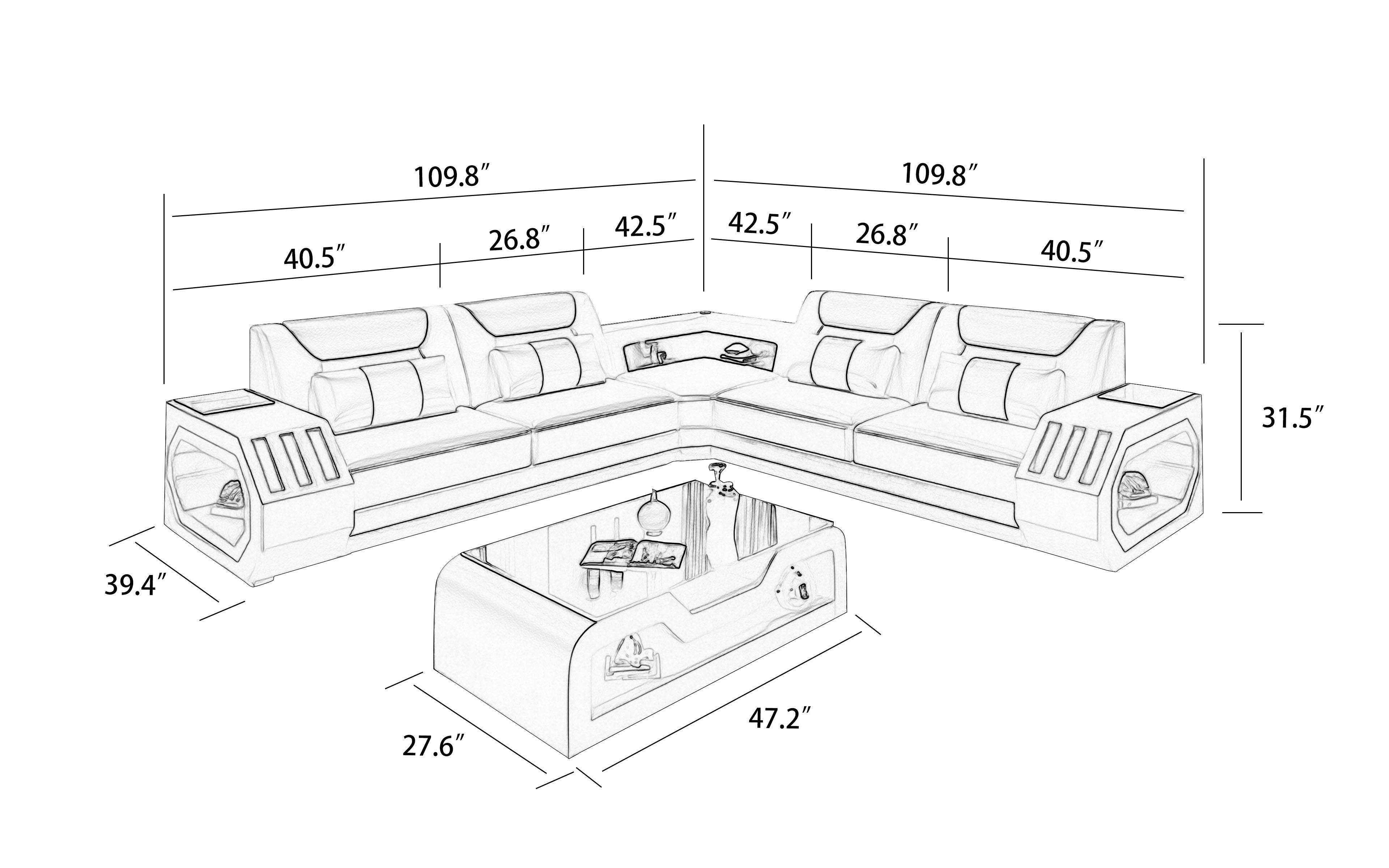 Omont Corner Sectional with Bluetooth Speaker & LED Lights | Smart Modular Sofa